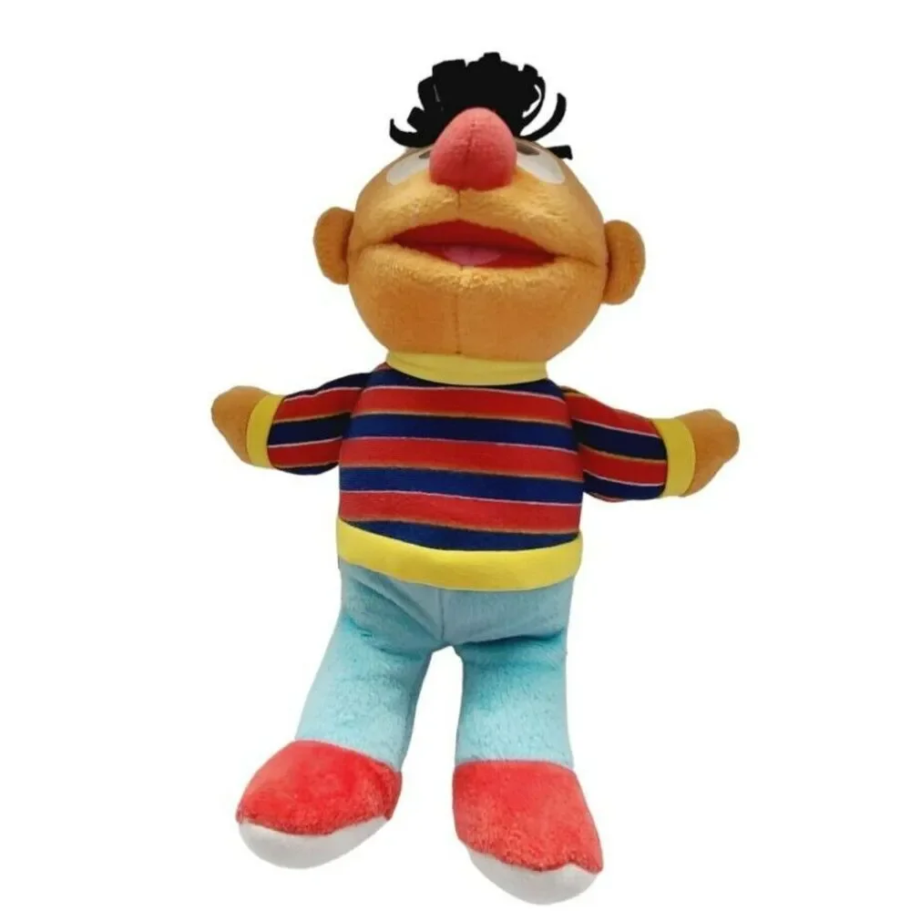 Sesame Street Ernie Plush Stuffed Animal‎ Toy Striped Sweater 10 Inch